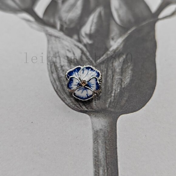 Pandora Blue Pansy Flower Charm - Picture 5 of 5